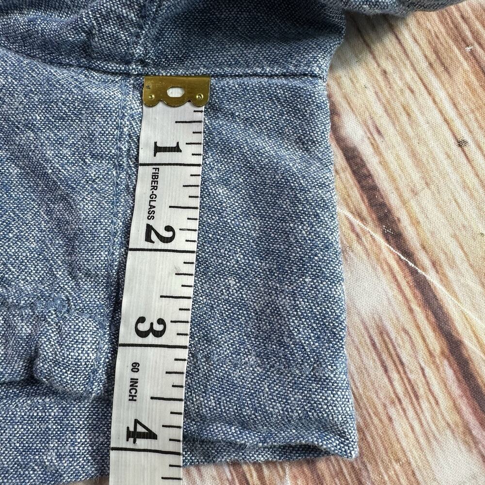 GAP Sz XXL Blue Linen Blend High Rise Elastic Waist Pull On Shortie Shorts 39x4 - Picture 5 of 9